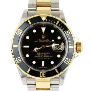 Featured image of this Men’s 18k Yellow Gold, Stainless Steel Submariner Rolex Wristwatch – 40mm Case