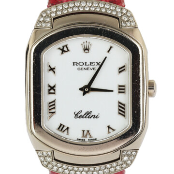 Women's 18k White Gold Cellini Rolex Wristwatch - 25mm Case