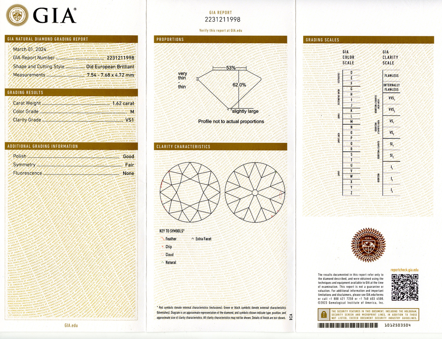 Gallery image of this GIA Certified 1.62ct Old European Cut Diamond M/VS1