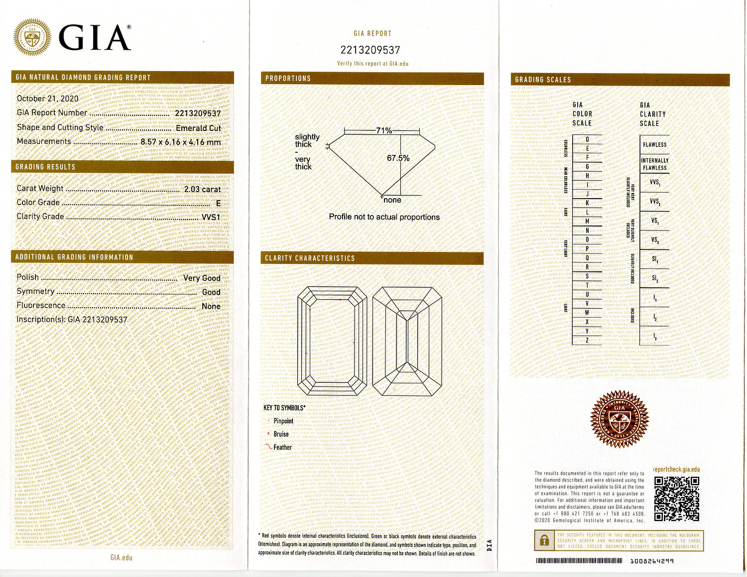 Gallery image of this GIA Certified 2.03ct Emerald Cut Diamond E/VVS1