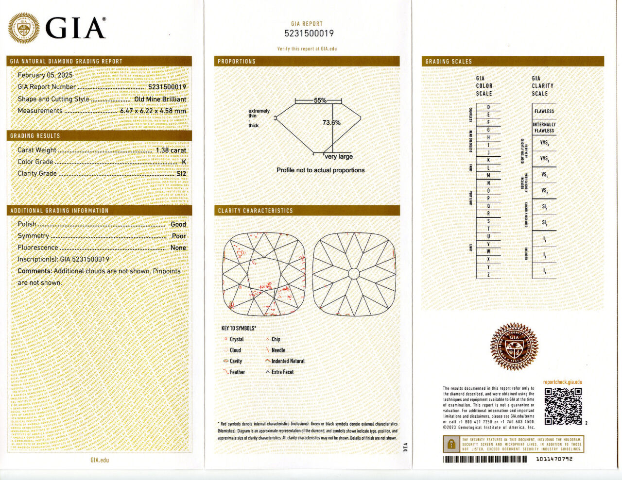 Gallery image of this GIA Certified 1.38ct Old Mine Cut Diamond K/SI2