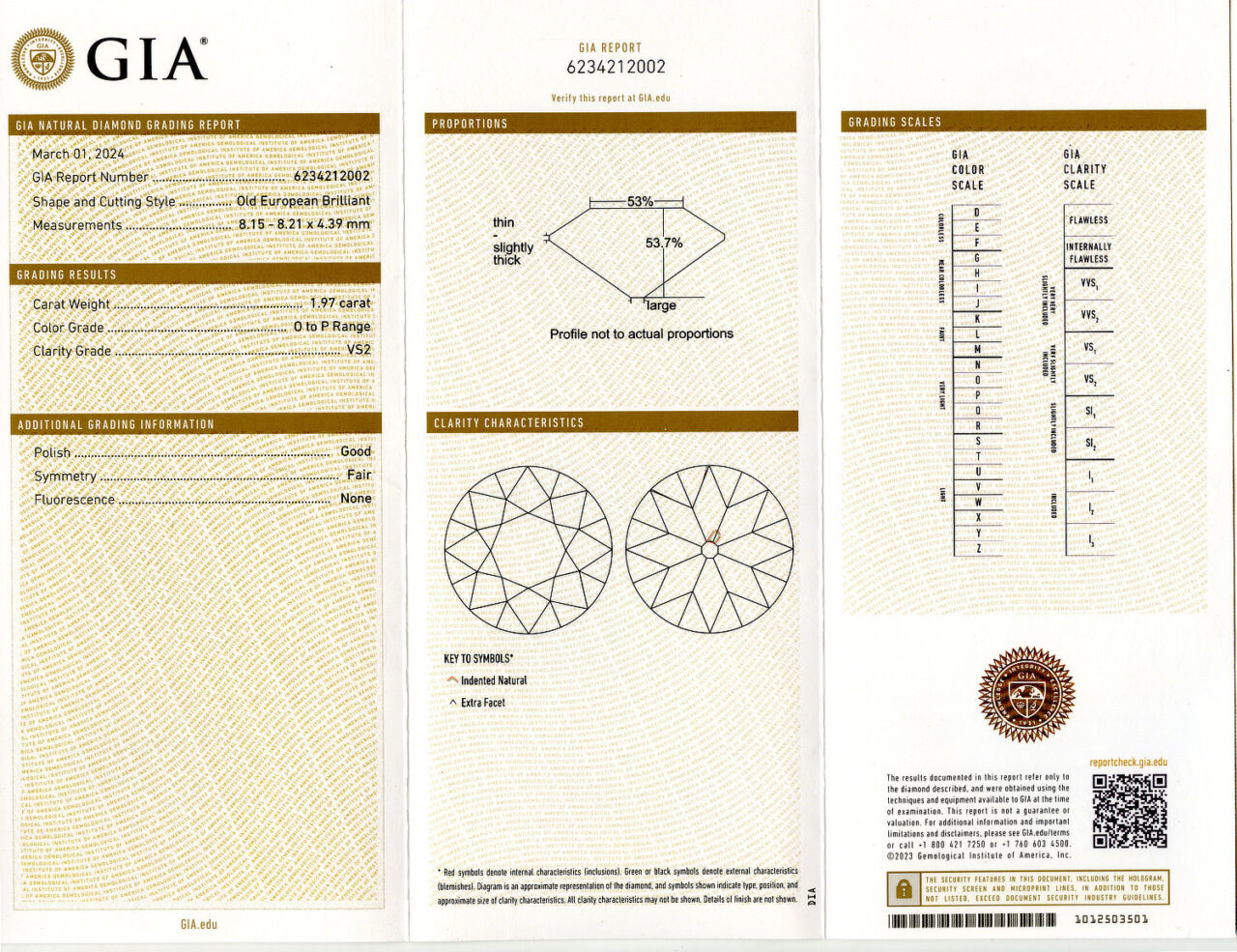 Gallery image of this GIA Certified 1.97ct Old European Cut Diamond O/VS2