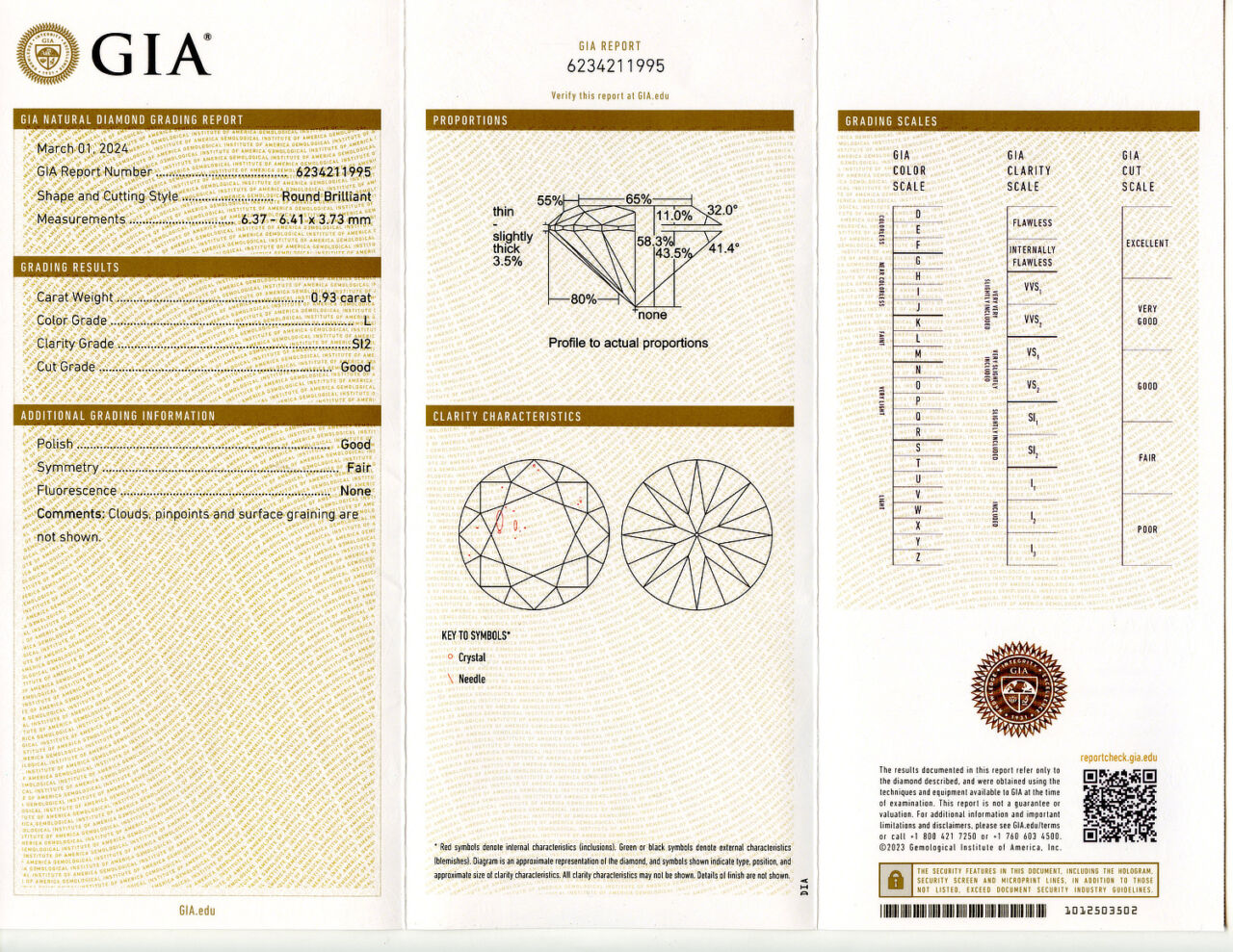 Gallery image of this GIA Certified 0.93ct Round Brilliant Cut Diamond L/SI2