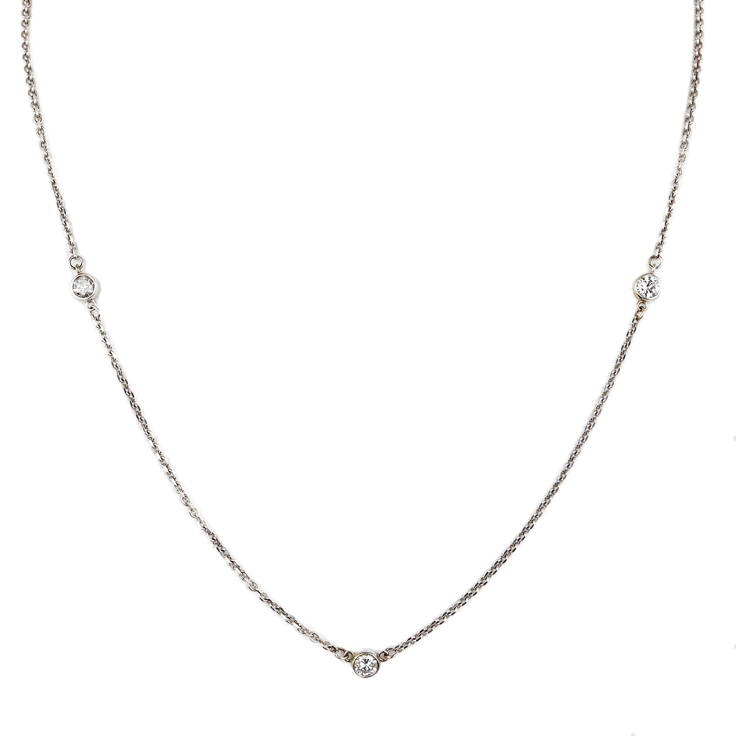 Featured image of this Women’s 14k White Gold Diamond Station Necklace