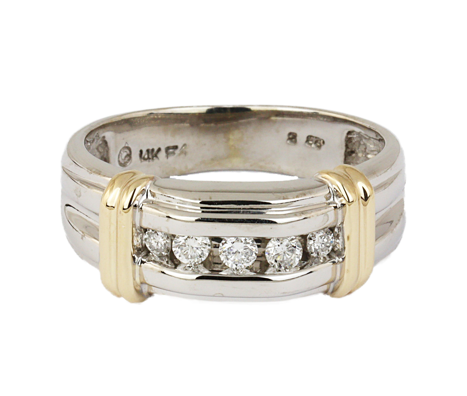 Gallery image of this Men’s 14k Yellow & White Gold Diamond Ring