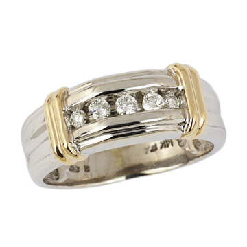 Featured image of this Men’s 14k Yellow & White Gold Diamond Ring