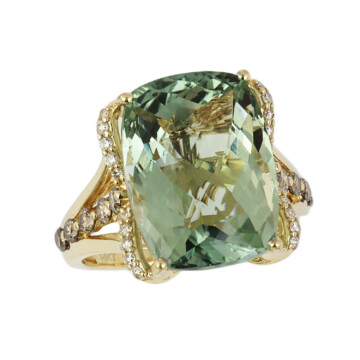 Featured image of this Le Vian Women’s 14k Yellow Gold Prasiolite & Diamond Ring