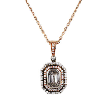 Featured image of this Women’s 18k Rose Gold Diamond Pendant with 18″ Chain