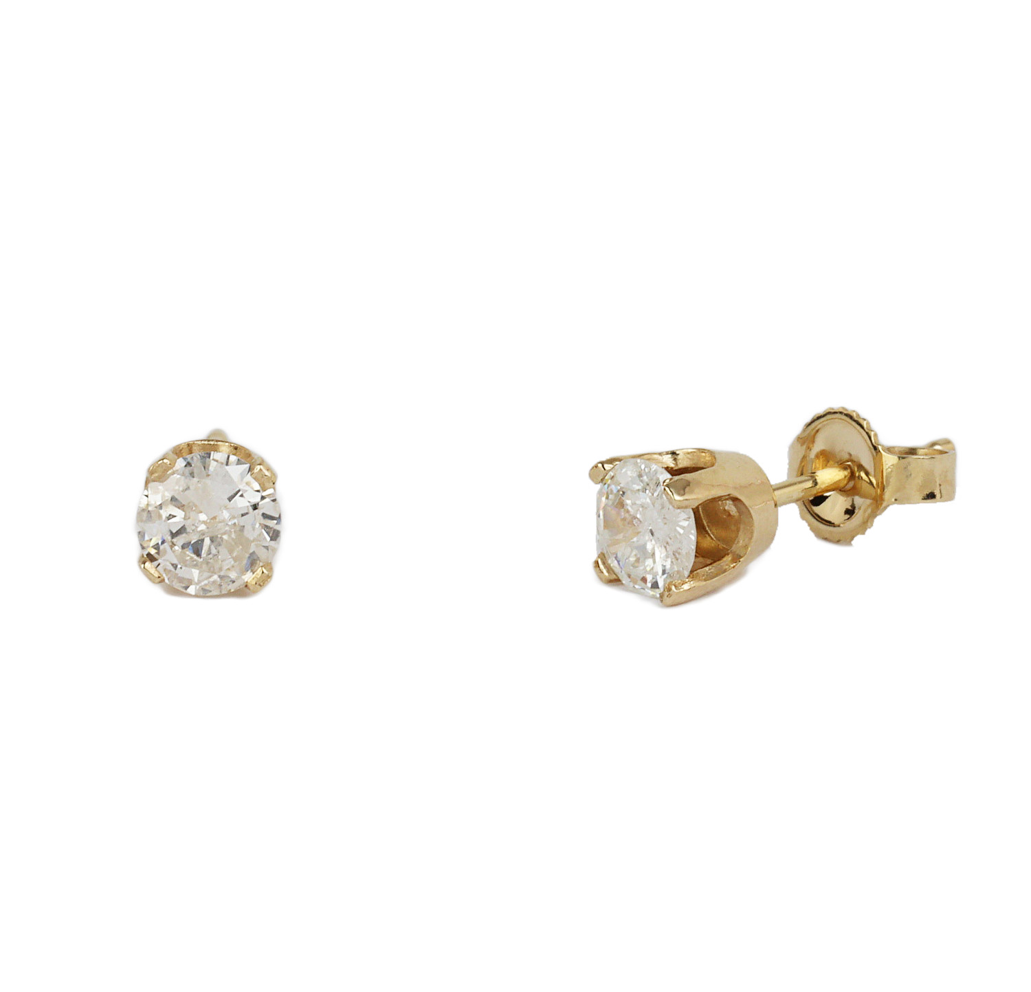 Gallery image of this Women’s 14k Yellow Gold Diamond Stud Earrings