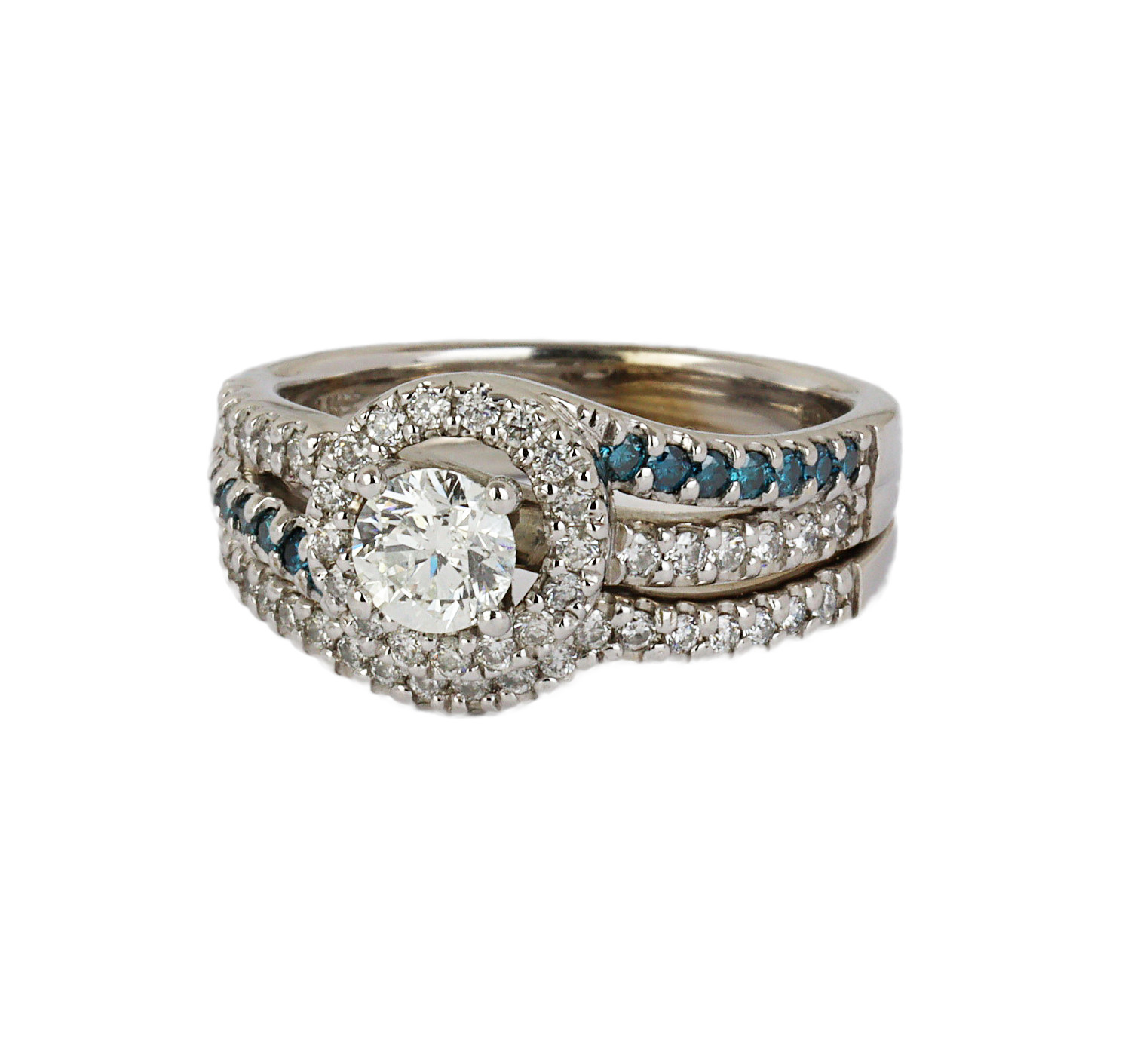 Gallery image of this Women’s 14k White Gold Diamond Bridal Ring Set