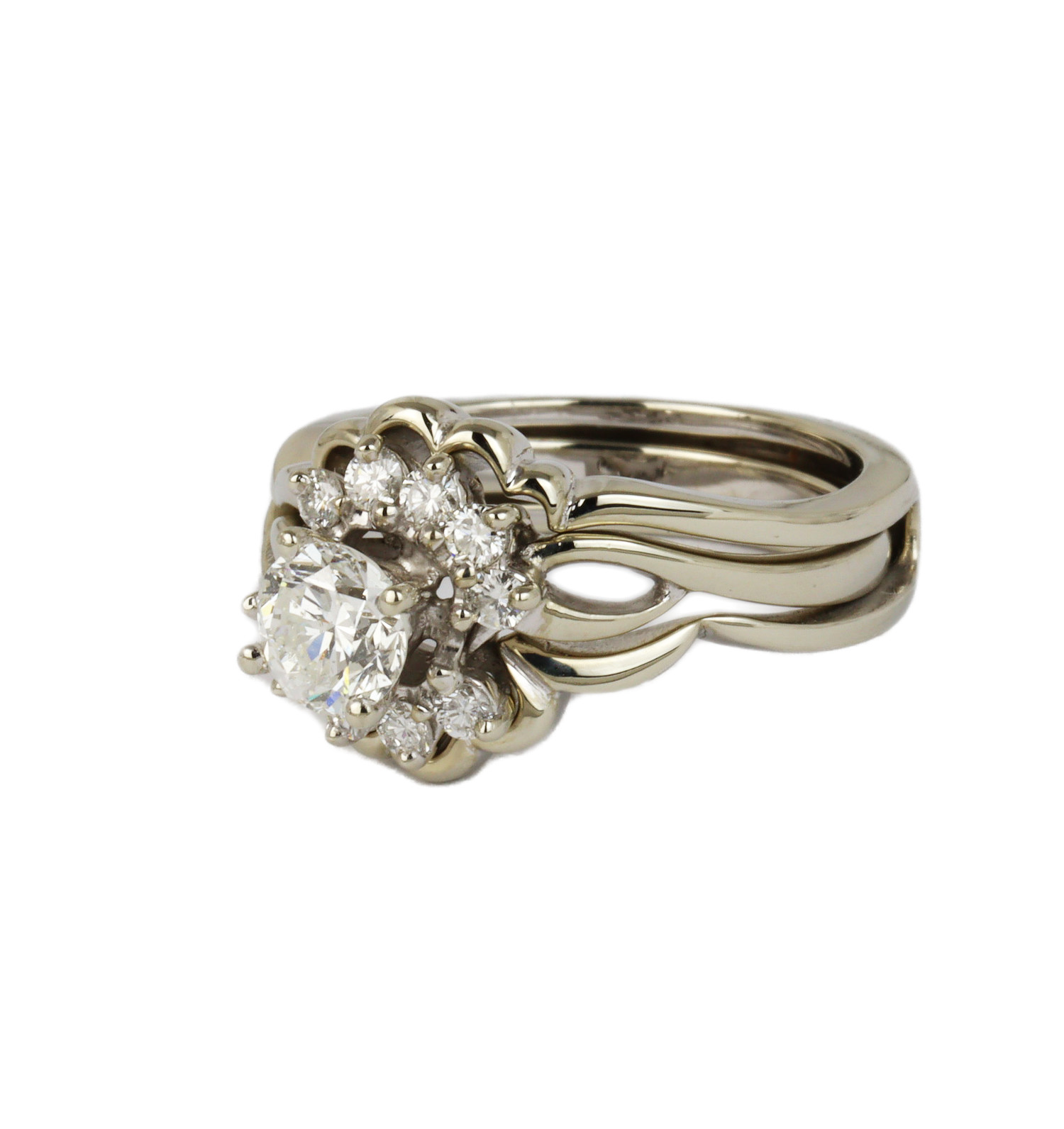 Gallery image of this Women’s 14k White Gold Diamond Bridal Ring Set