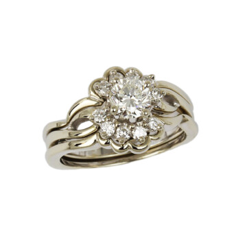 Featured image of this Women’s 14k White Gold Diamond Bridal Ring Set