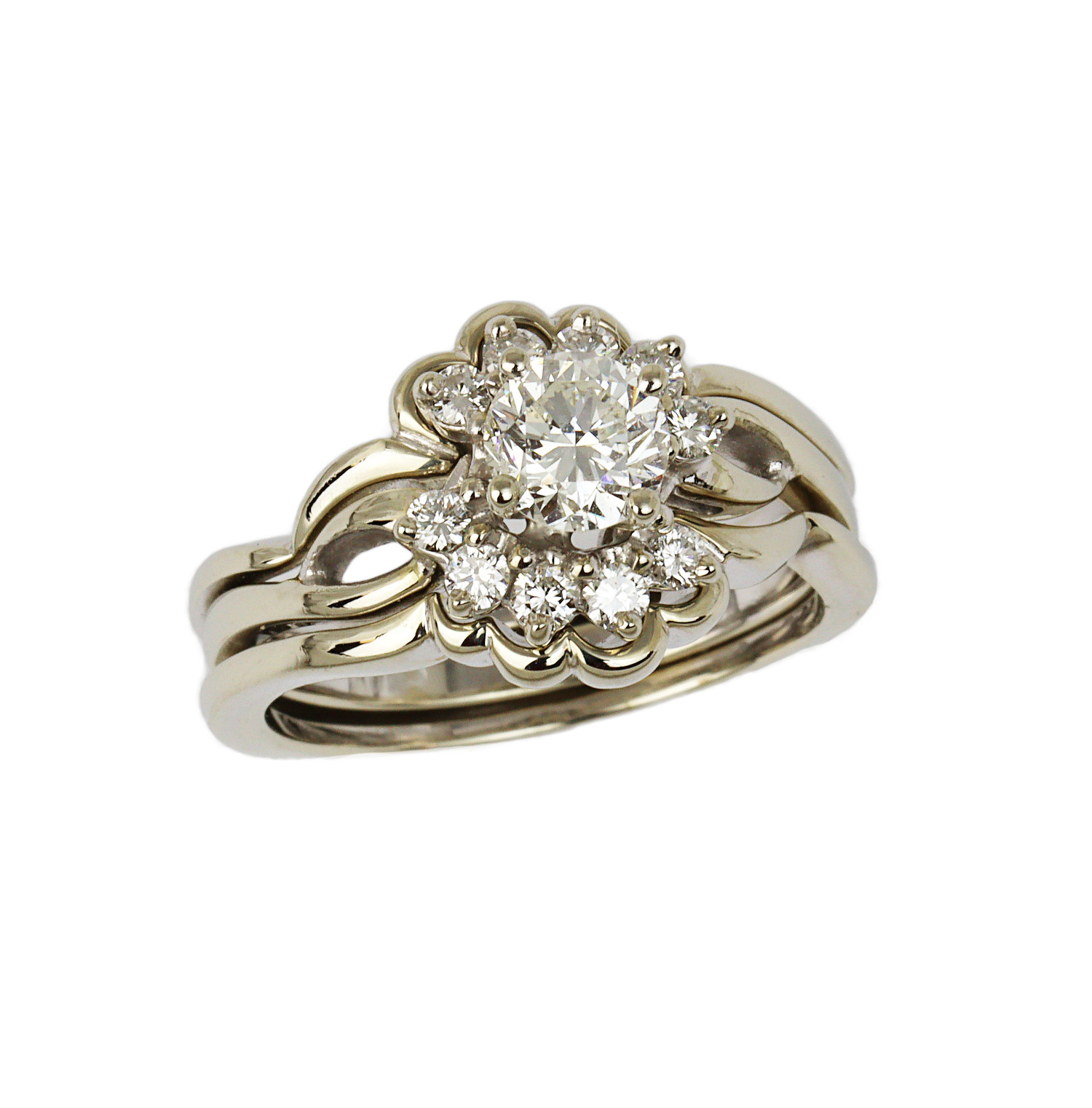 Featured image of this Women’s 14k White Gold Diamond Bridal Ring Set