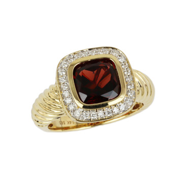 Featured image of this Women’s 14k Yellow Gold Diamond, Garnet Ring