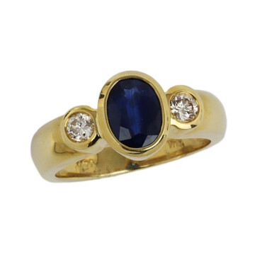 Featured image of this Women’s 14k Yellow Gold Diamond, Sapphire Ring