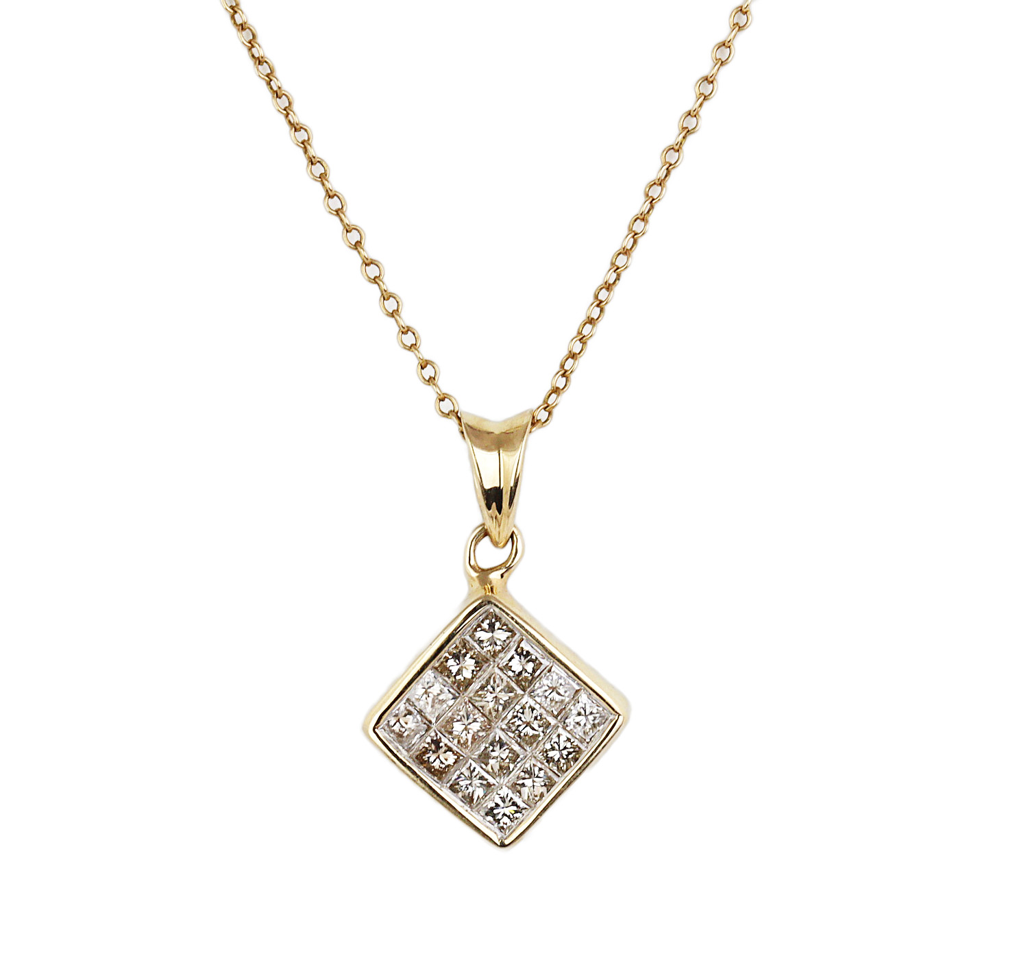 Featured image of this Women’s 14k Yellow Gold Diamond Pendant Necklace