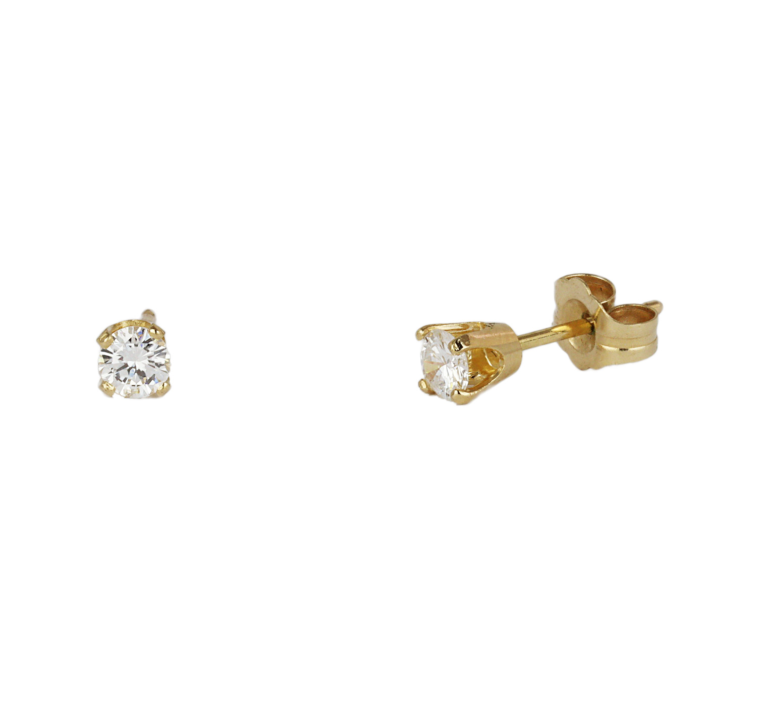 Gallery image of this Women’s 14k Yellow Gold Diamond Stud Earrings