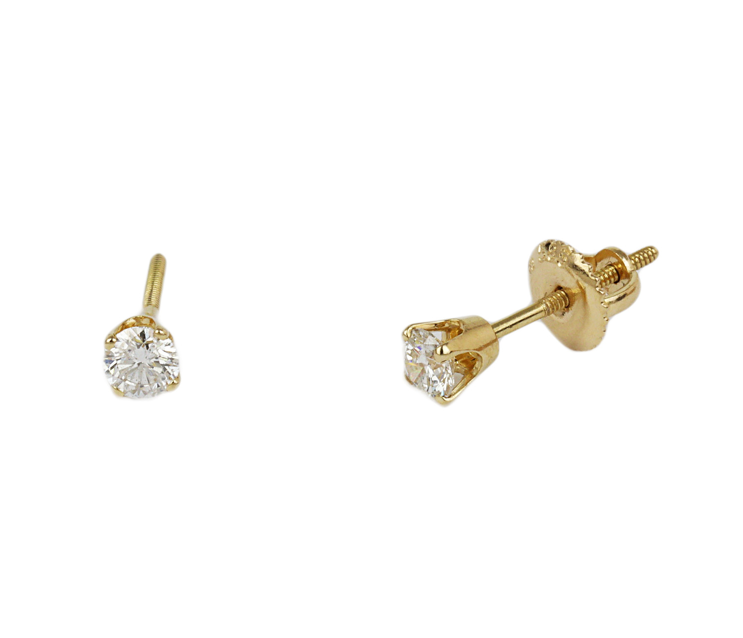 Gallery image of this Women’s 14k Yellow Gold Diamond Stud Earrings