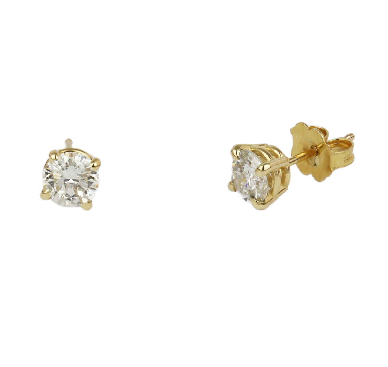 Gallery image of this Women’s 14k Yellow Gold Diamond Stud Earrings