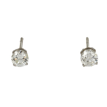Featured image of this Women’s Platinum Diamond Stud Earrings