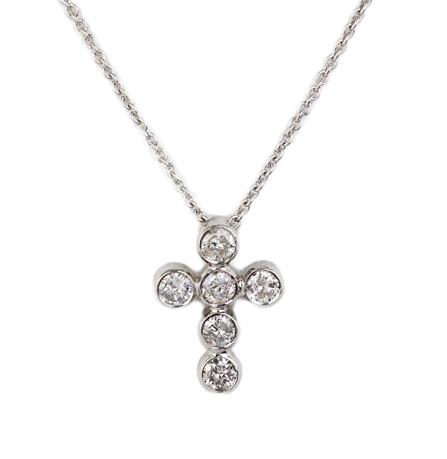 Featured image of this Women’s 14k White Gold Diamond Cross Pendant Necklace
