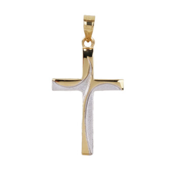 Featured image of this Women’s 14k Yellow & White Gold Cross Pendant