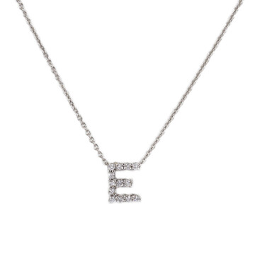 Featured image of this Women’s 18k White Gold Diamond “E” Pendant Necklace