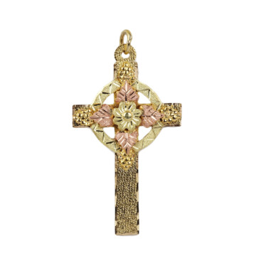 Featured image of this Women’s 10k Yellow Gold & Black Hills Gold Cross Pendant