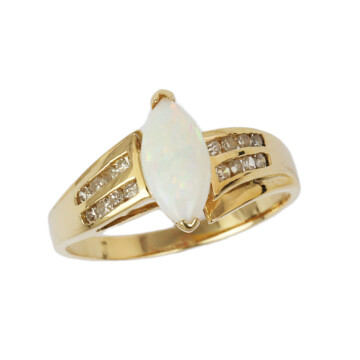 Featured image of this Women’s 14k Yellow Gold Diamond, Opal Ring
