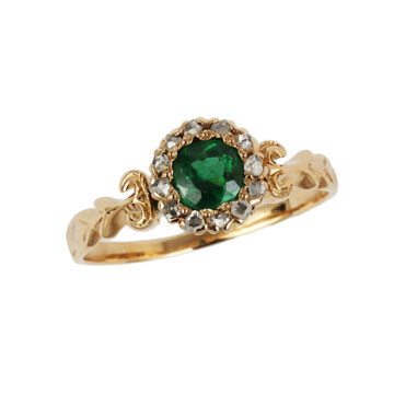 Featured image of this Women’s 14k Rose Gold Diamond, Glass/Garnet Doublet Ring