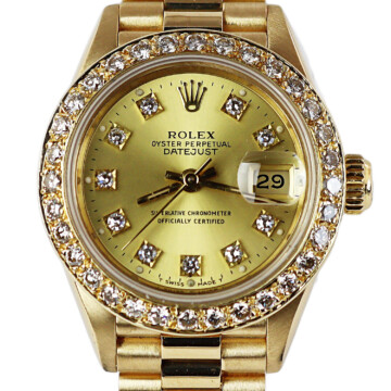Featured image of this Women’s 18k Yellow Gold Diamond President Rolex Wristwatch – 26mm Case
