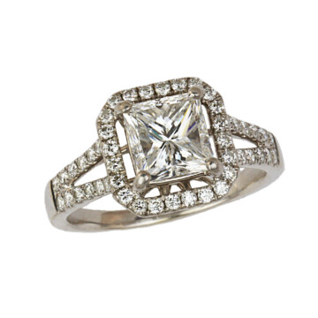 Featured image of this Women’s 14k White Gold Diamond Bridal Ring GIA Cert