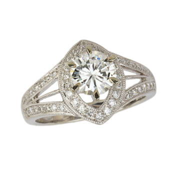 Featured image of this Women’s 14k White Gold Diamond Ring GIA Cert