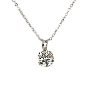 Featured image of this Women’s 14k White Gold Diamond Pendant EGL Cert