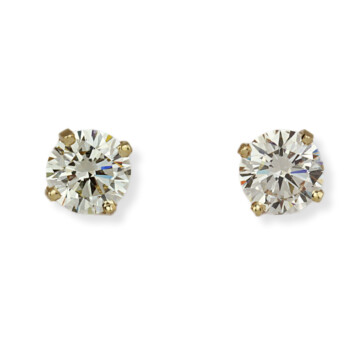 Featured image of this Women’s 14k Yellow Gold Diamond Stud Earrings EGL Cert