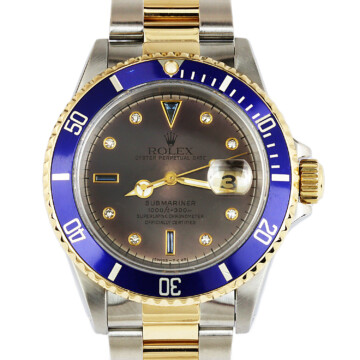Featured image of this Men’s 18k Yellow Gold, Stainless Steel Submariner Rolex Wristwatch – 40mm Case