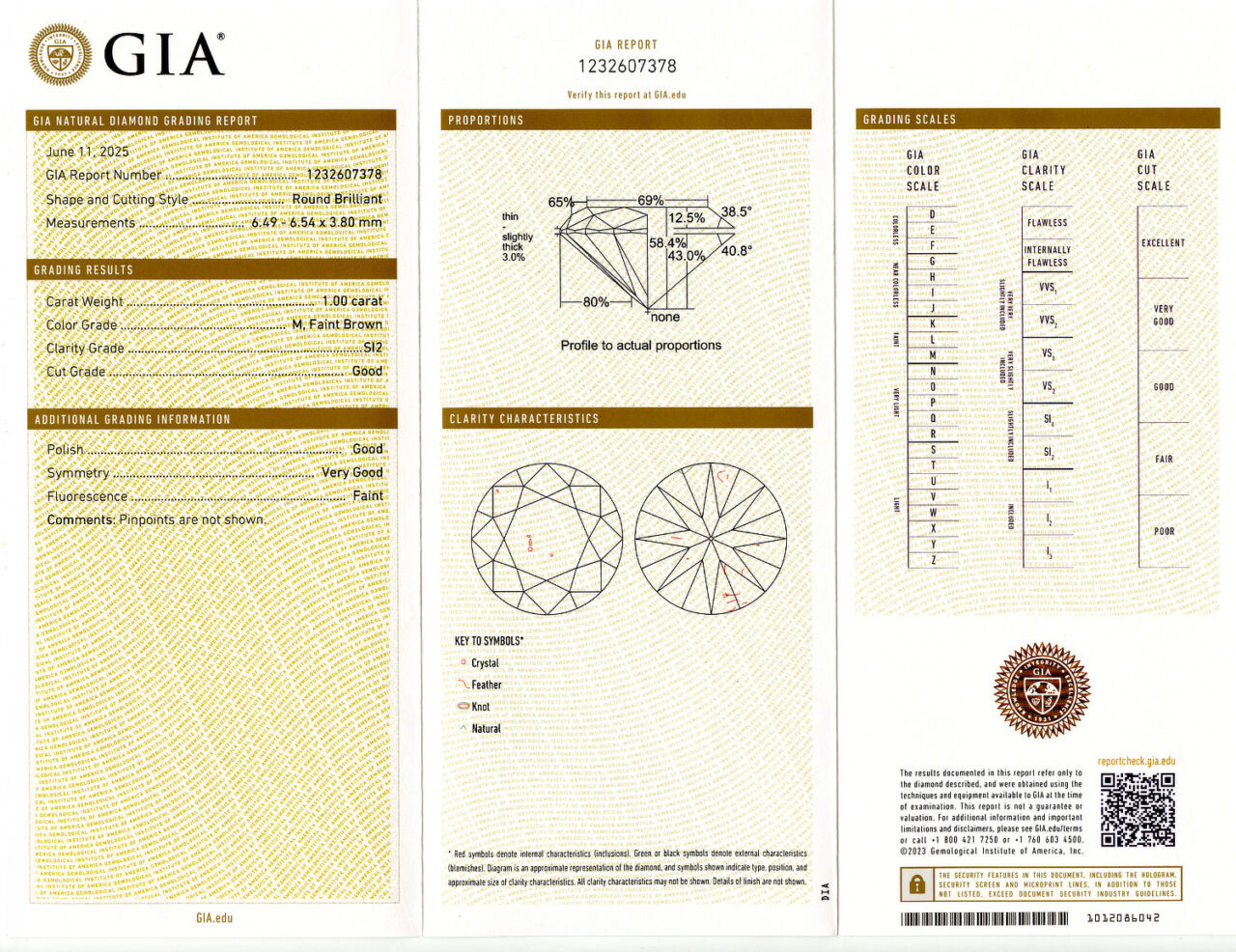 Gallery image of this GIA Certified 1.00ct Round Brilliant Cut Diamond M/SI2