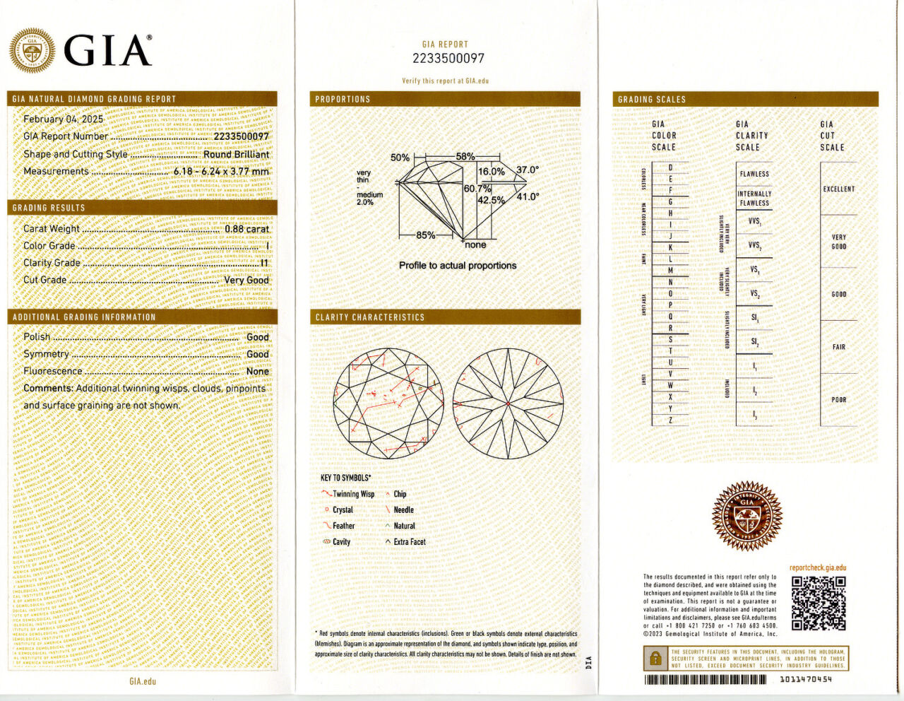 Gallery image of this GIA Certified 0.88ct Round Brilliant Cut Diamond I/I1
