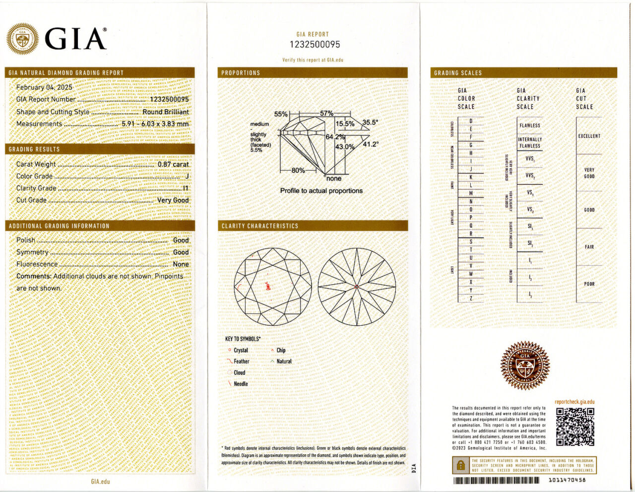 Gallery image of this GIA Certified 0.87ct Round Brilliant Cut Diamond J/I1