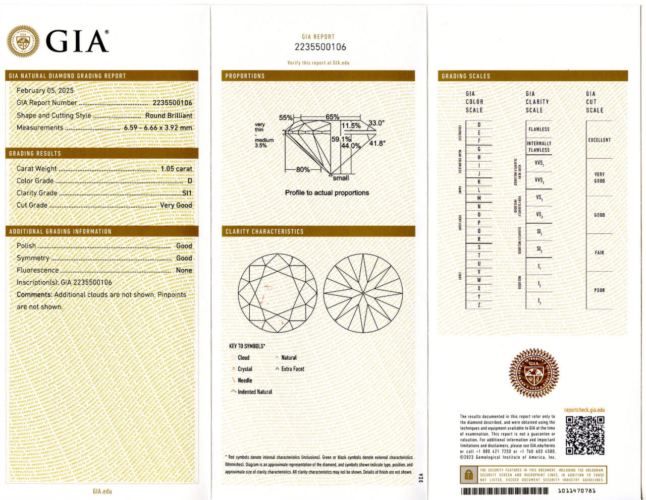 Gallery image of this GIA Certified 1.05ct Round Brilliant Cut Diamond D/SI1