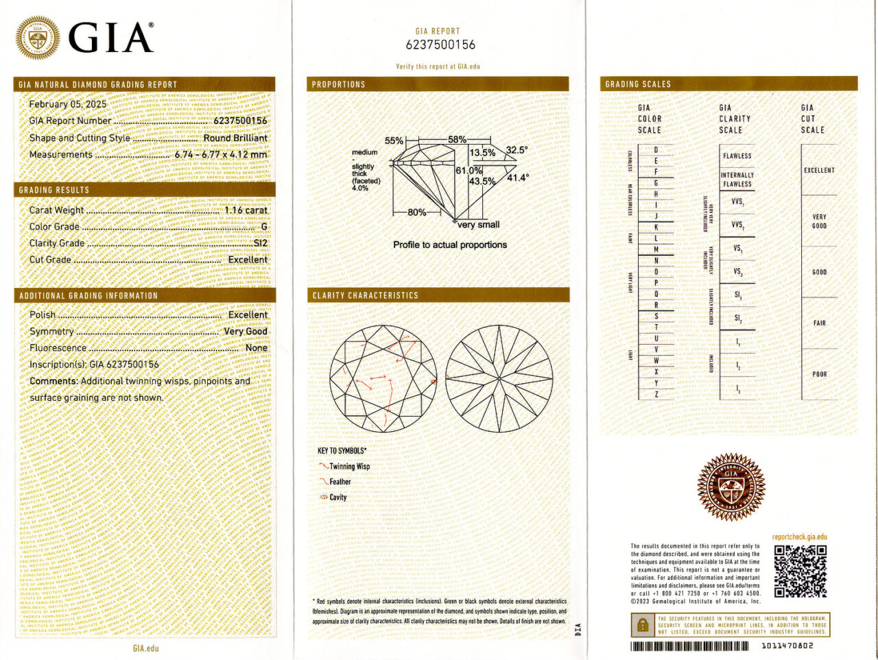 Gallery image of this GIA Certified 1.16ct Round Brilliant Cut Diamond G/SI2