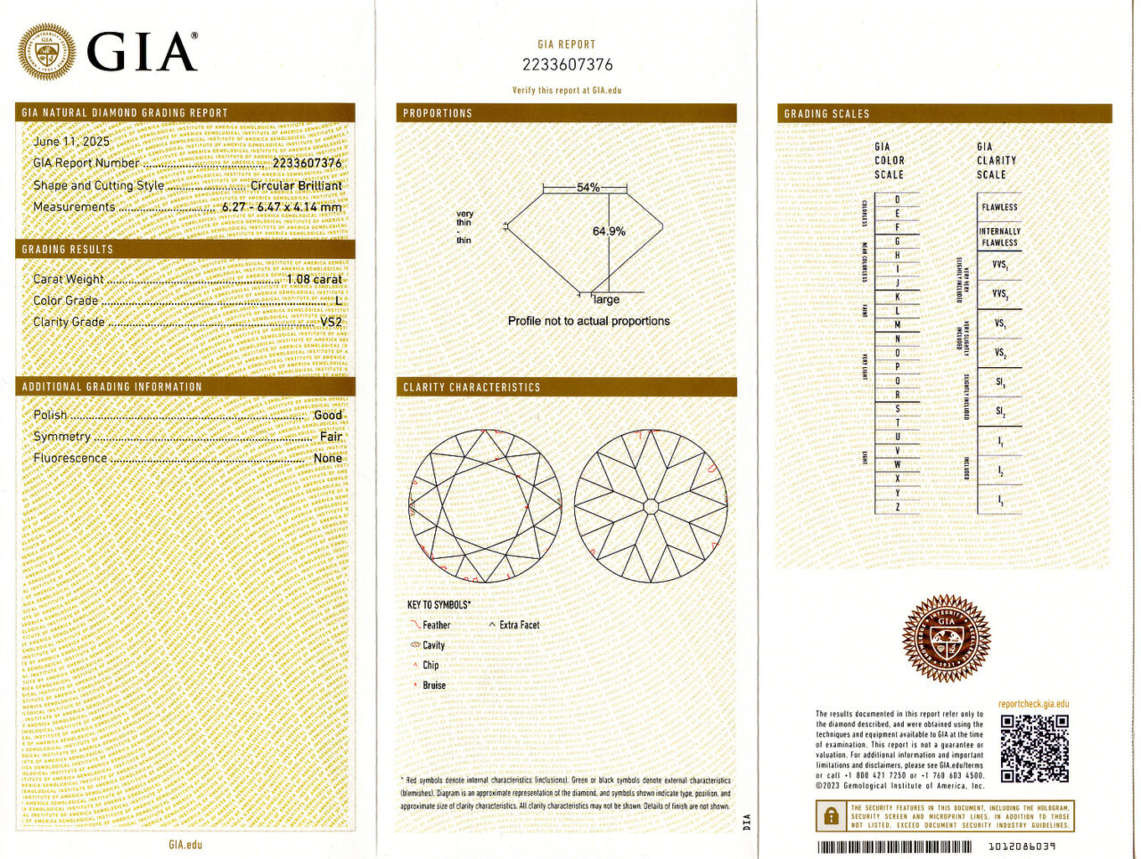 Gallery image of this GIA Certified 1.08ct Circular Cut Diamond L/VS2