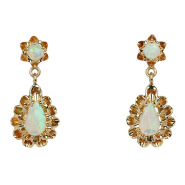 Featured image of this Women’s 14k Yellow Gold Opal Dangle Earrings