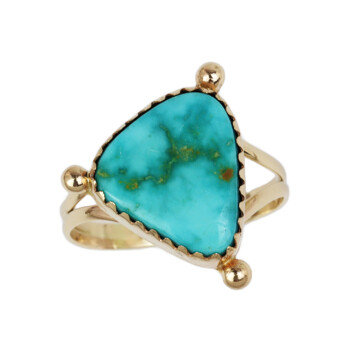 Featured image of this Women’s 14k Yellow Gold Turquoise Ring