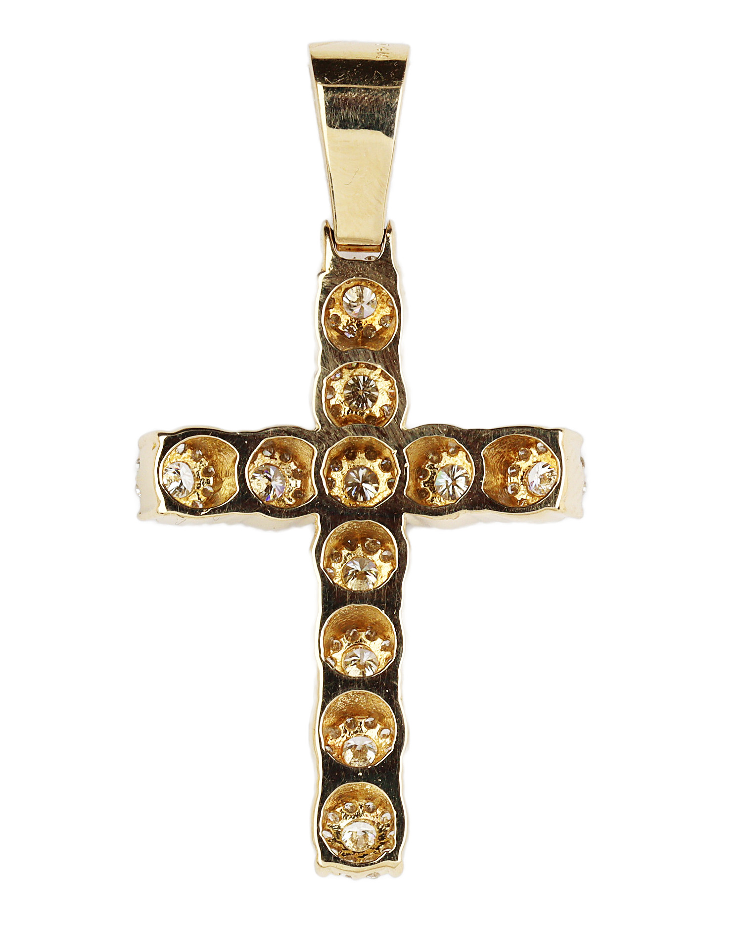 Gallery image of this Men’s 14k Yellow Gold Diamond Cross Pendant