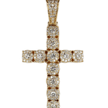 Featured image of this Men’s 14k Yellow Gold Diamond Cross Pendant