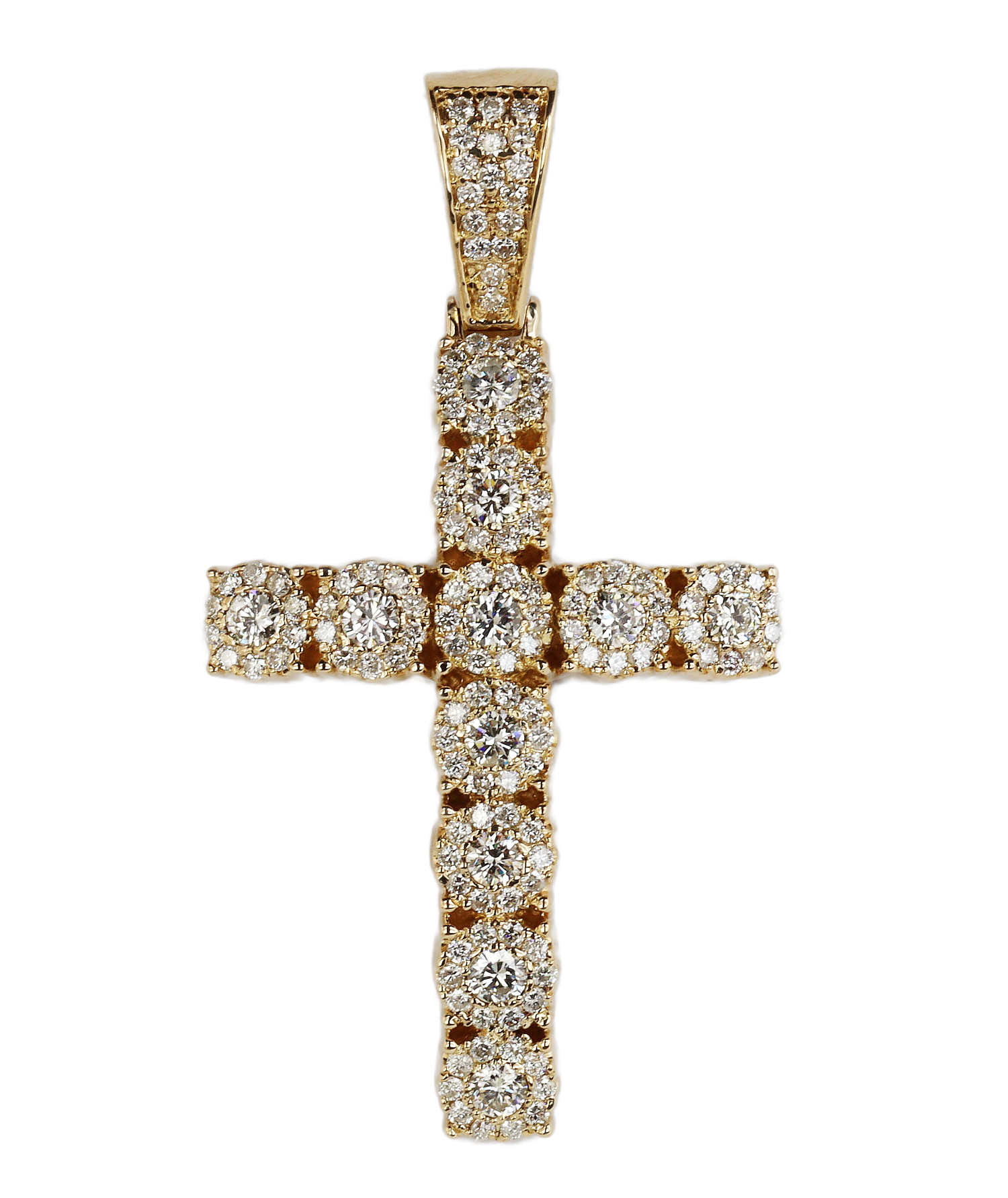 Featured image of this Men’s 14k Yellow Gold Diamond Cross Pendant