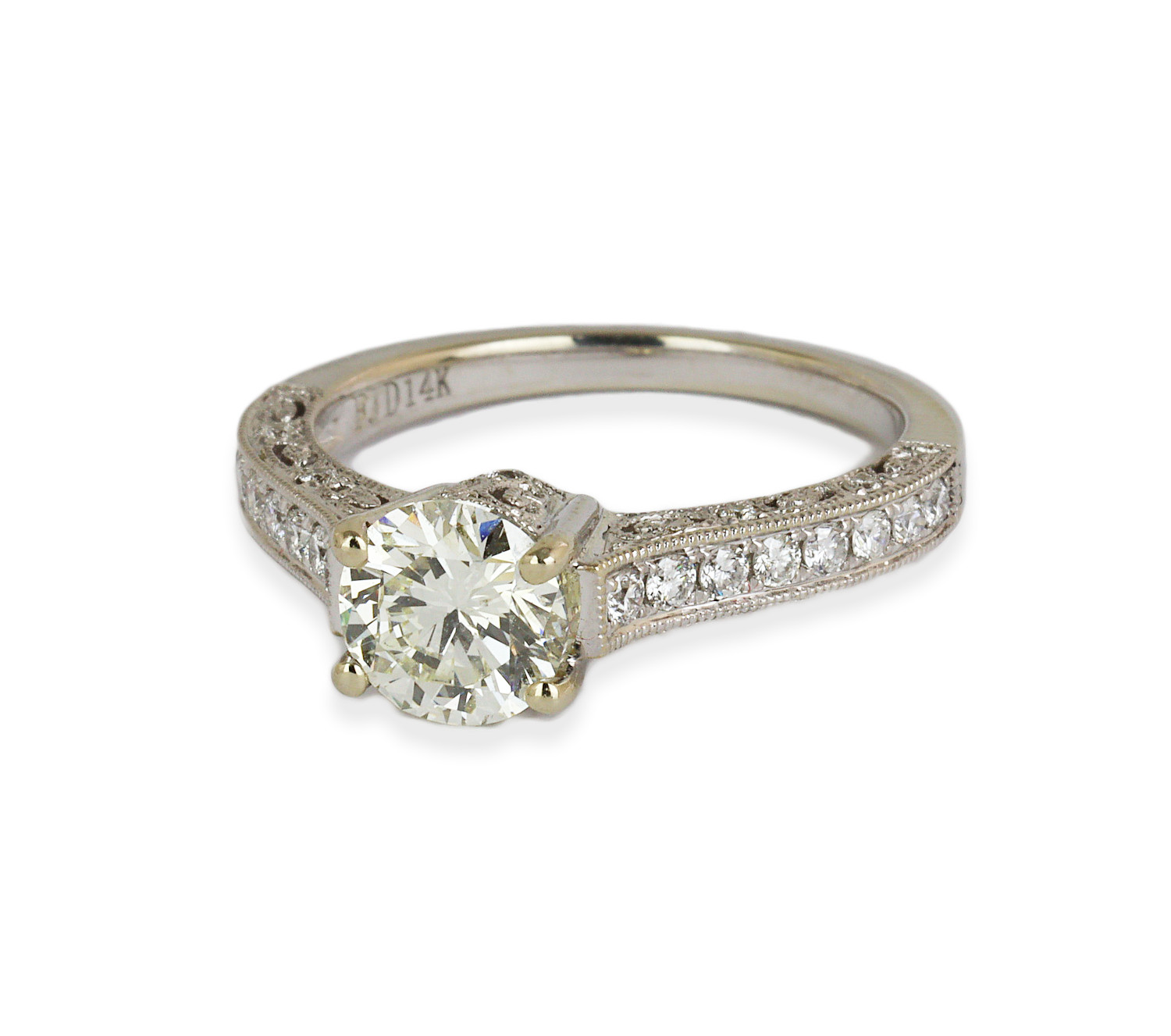 Gallery image of this Women’s 14k White Gold Diamond Ring GIA Cert