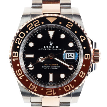 Featured image of this Men’s 18k Rose Gold, Stainless Steel GMT Master II Rolex Wristwatch – 40mm Case
