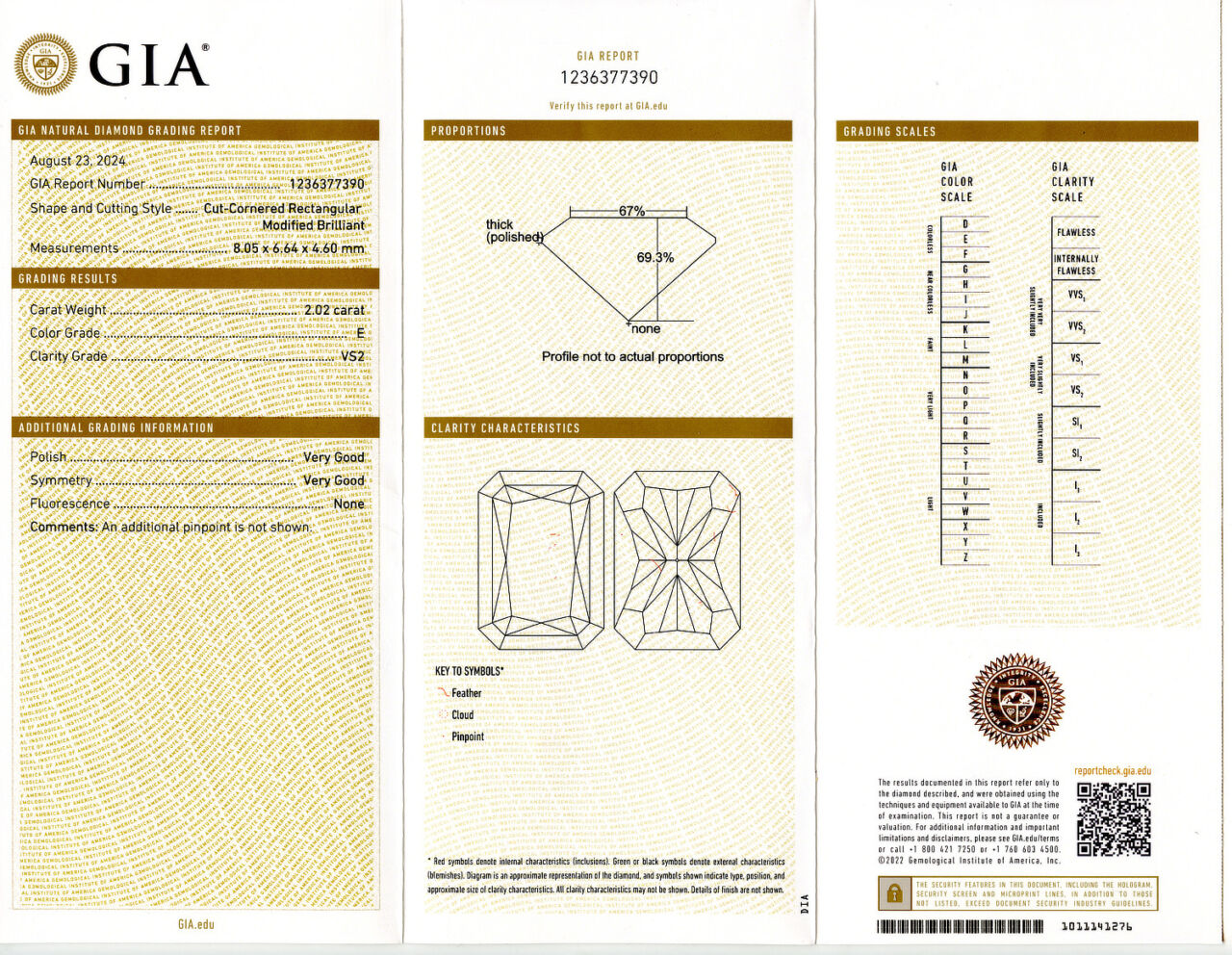 Gallery image of this GIA Certified 2.02ct Emerald Cut Diamond E/VS2